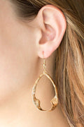 Gold hammered teardrop