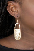 Hammered gold oval