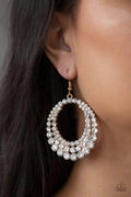 Gold white rhinestone