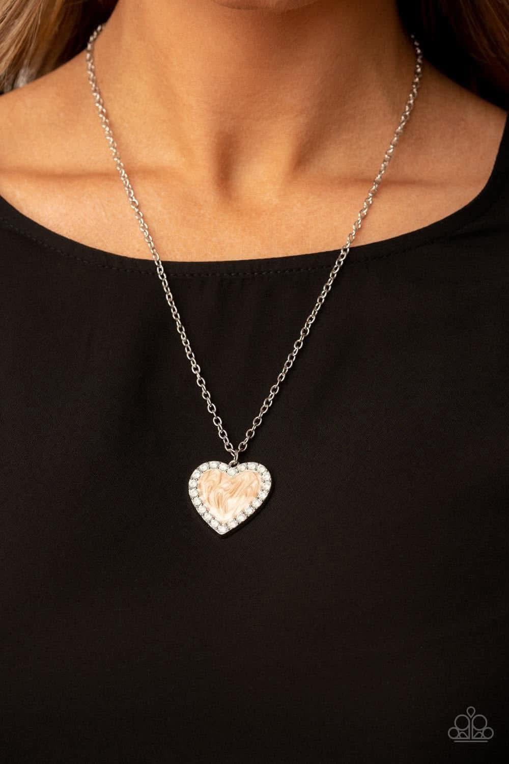 Brown heart opalescent stones